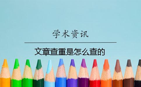 文章查重是怎么查的