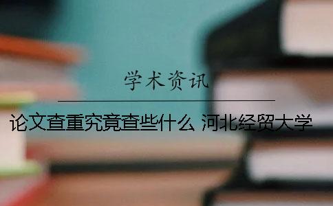 论文查重究竟查些什么？ 河北经贸大学论文查重使用什么查