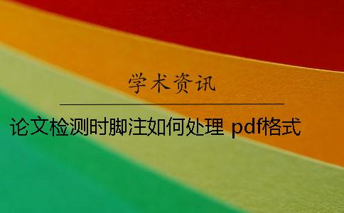 论文检测时脚注如何处理？ pdf格式论文检测脚注被标红