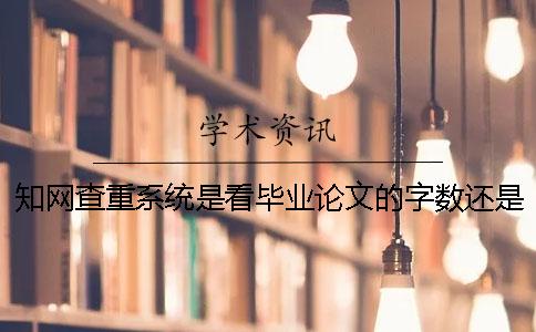 知网查重系统是看毕业论文的字数还是字符数？