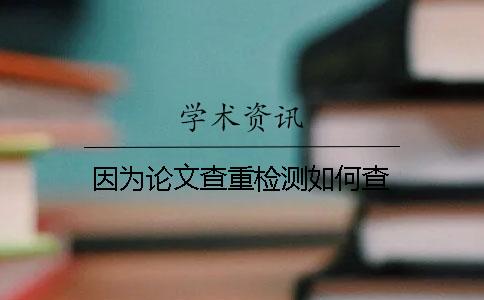 因为论文查重检测如何查
