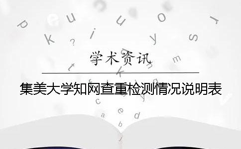 集美大学知网查重检测情况说明表