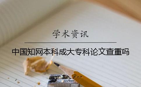 中国知网本科成大专科论文查重吗
