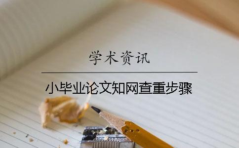 小毕业论文知网查重步骤