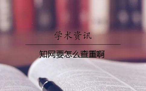 知网要怎么查重啊
